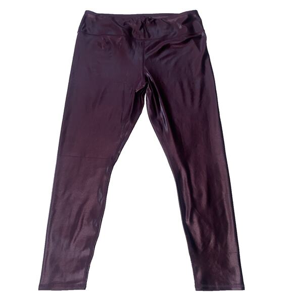 New Maurices High Rise Liquid Shine Legging Plum Purple XL Regular Fall Holiday - Picture 2 of 7